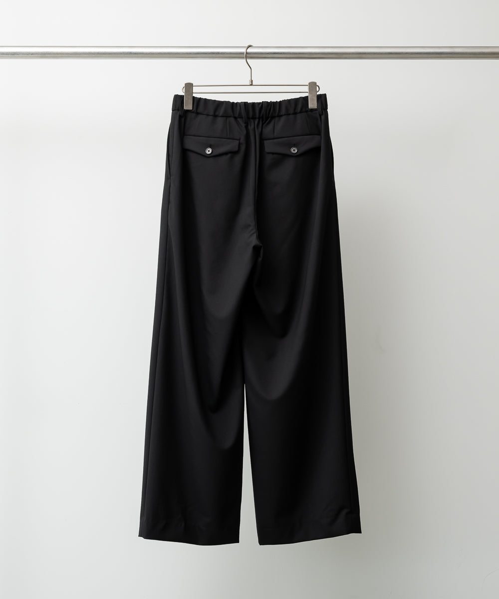 TRIPLE PLEATED WIDE TROUSERS / オーガニックウール2/80トロピカル