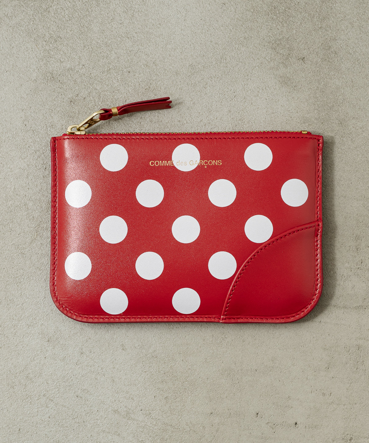 DOTS PRINTED ZIP POUCH(M)