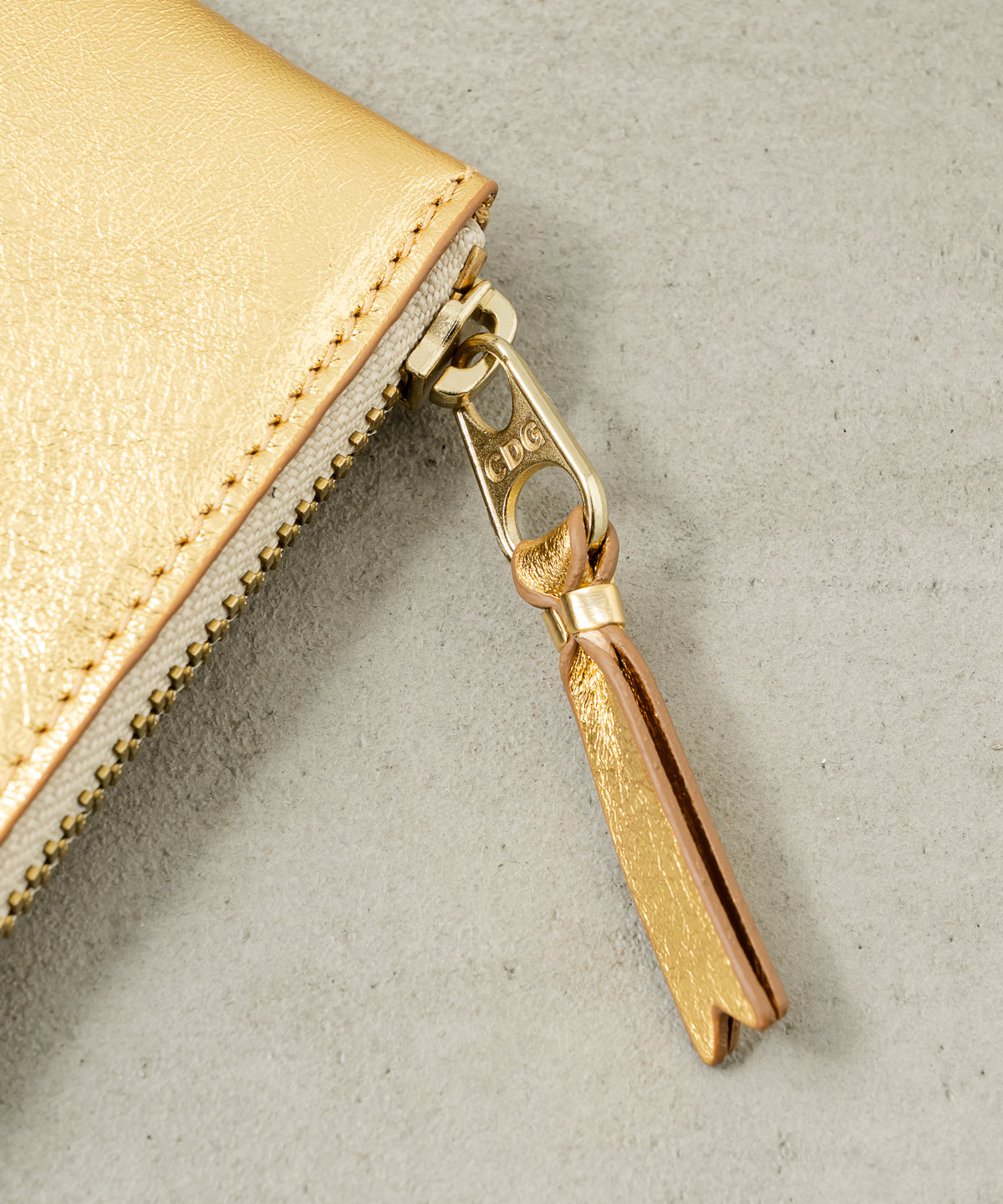 GOLD AND SILVER L ZIP WALLET