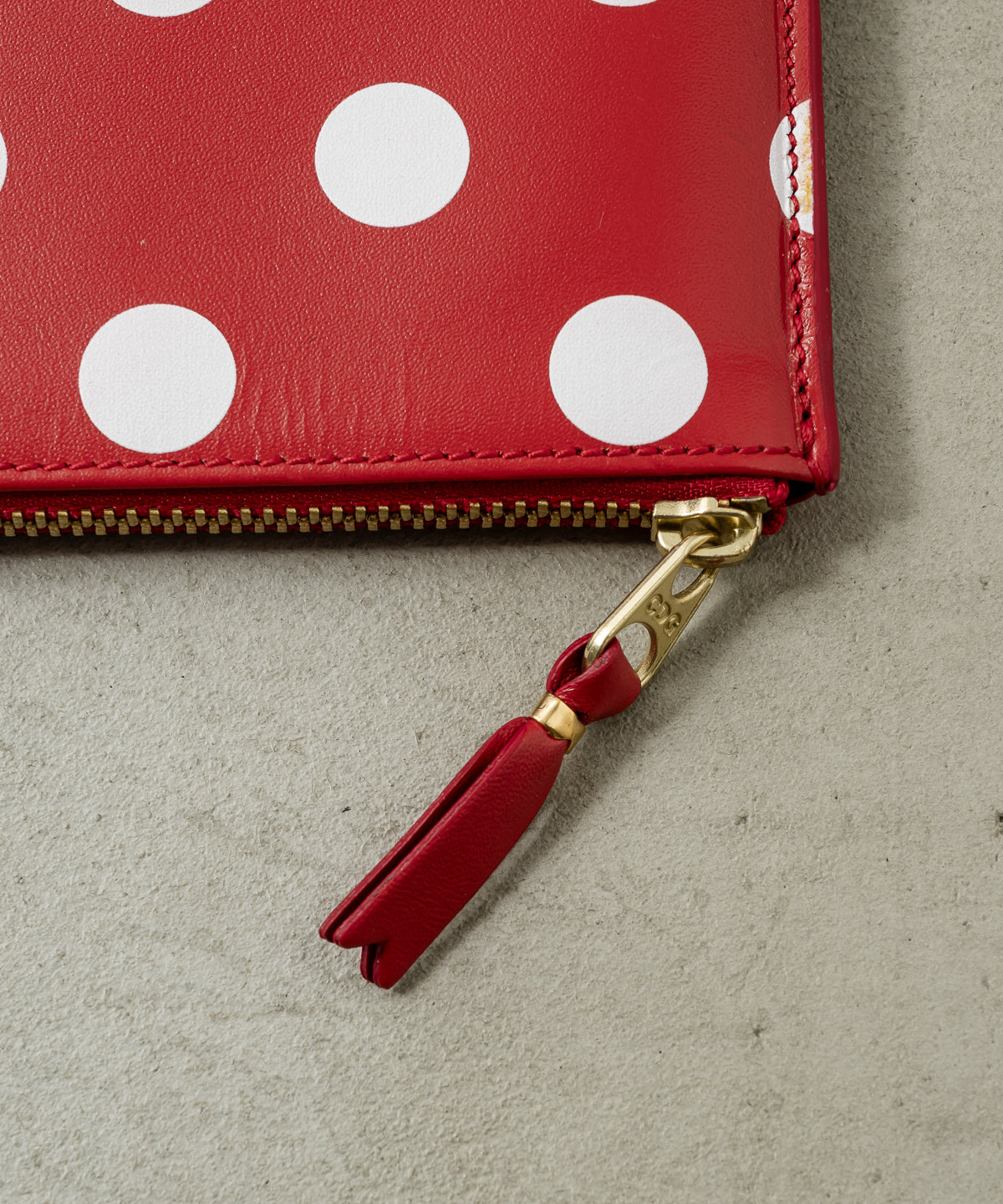 DOTS PRINTED ZIP POUCH(L)