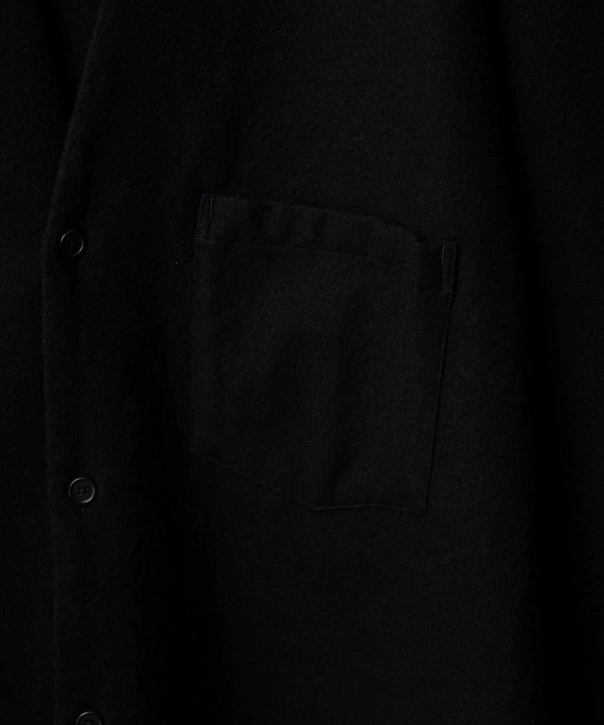 SHRINK WOOL NO-COLLAR TAILORED SHIRT