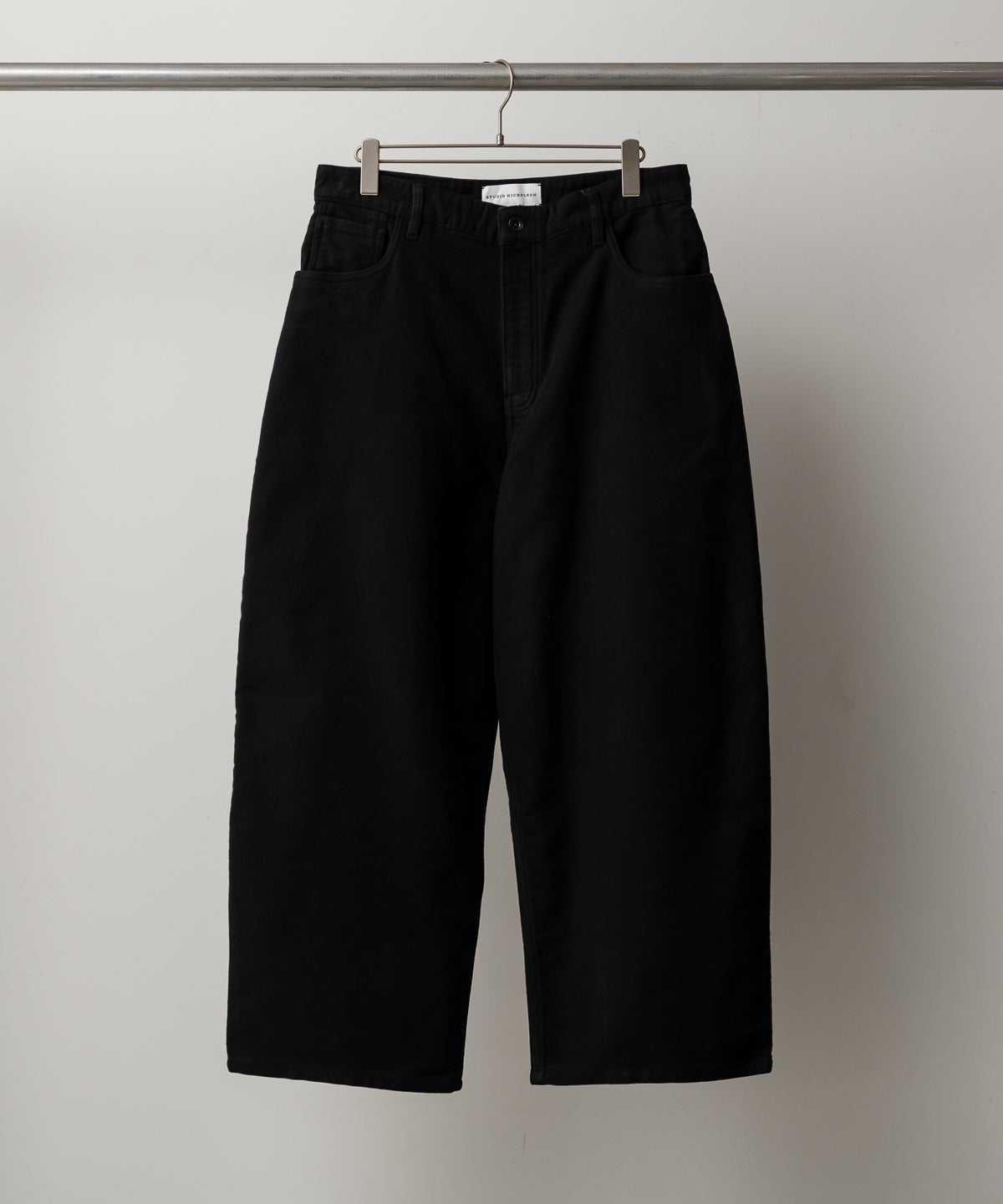 PAOLO MOLESKIN WIDE LEG PANT IN BLACK