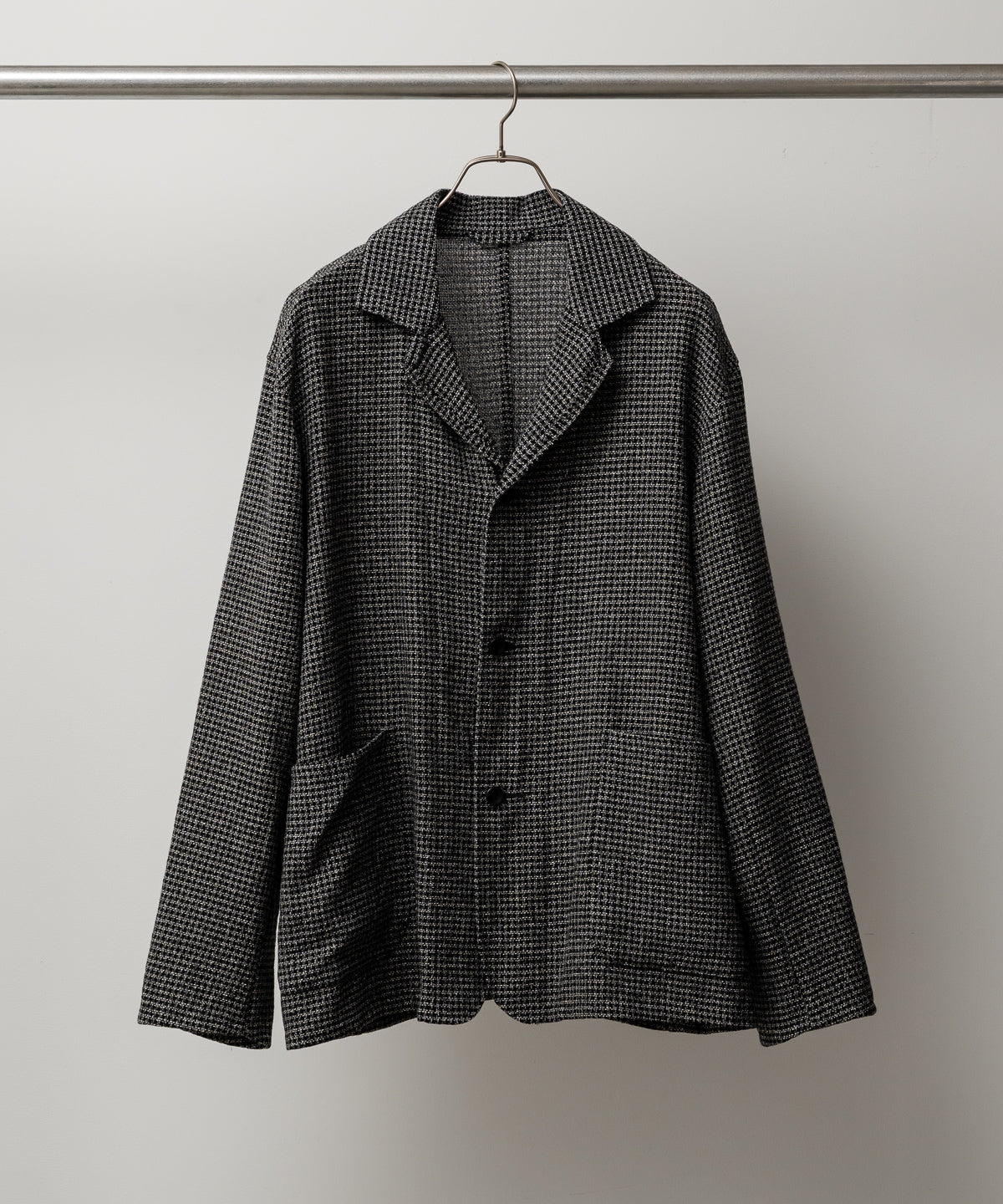 WASHED WOOL SILK CHECK JKT