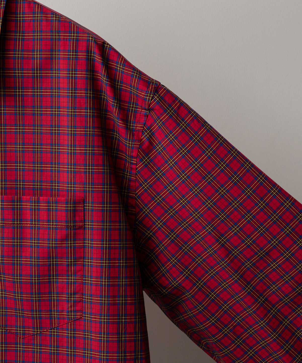 SPREAD COLLAR COTTON SHIRT(レッドチェック)