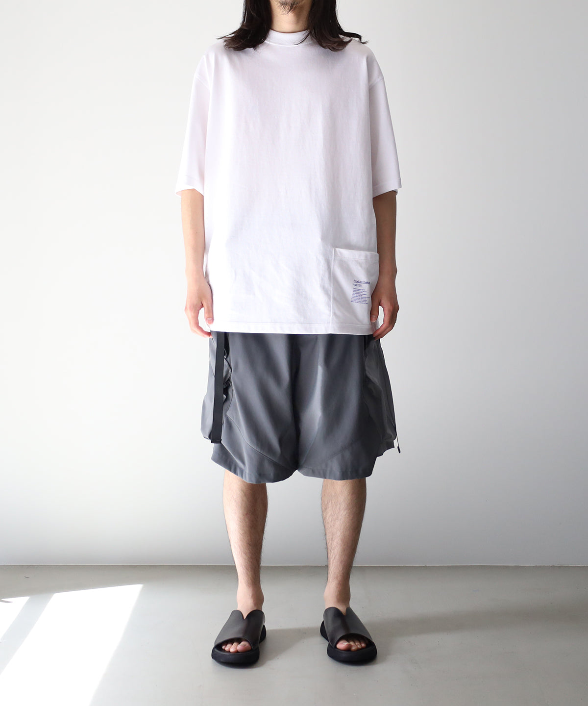 LAST1>> SP56A-M NYLON STRETCH DOUBLE CARGO SHORT PANTS