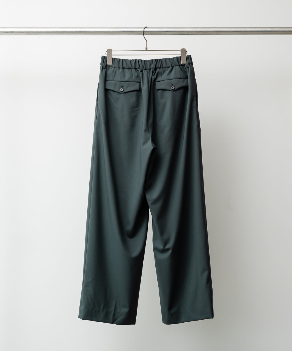 TRIPLE PLEATED WIDE TROUSERS / オーガニックウール2/80トロピカル