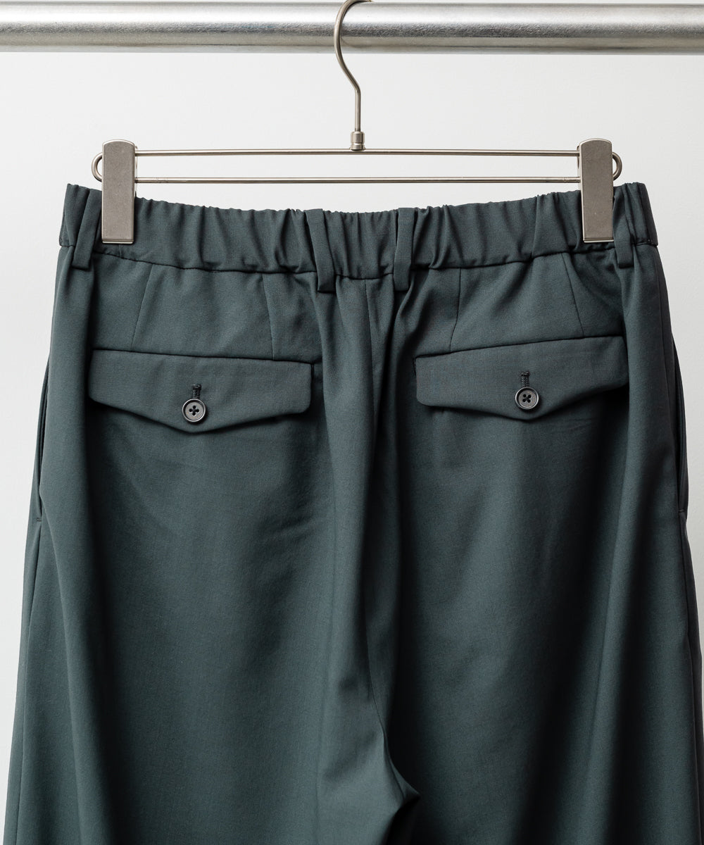 TRIPLE PLEATED WIDE TROUSERS / オーガニックウール2/80トロピカル