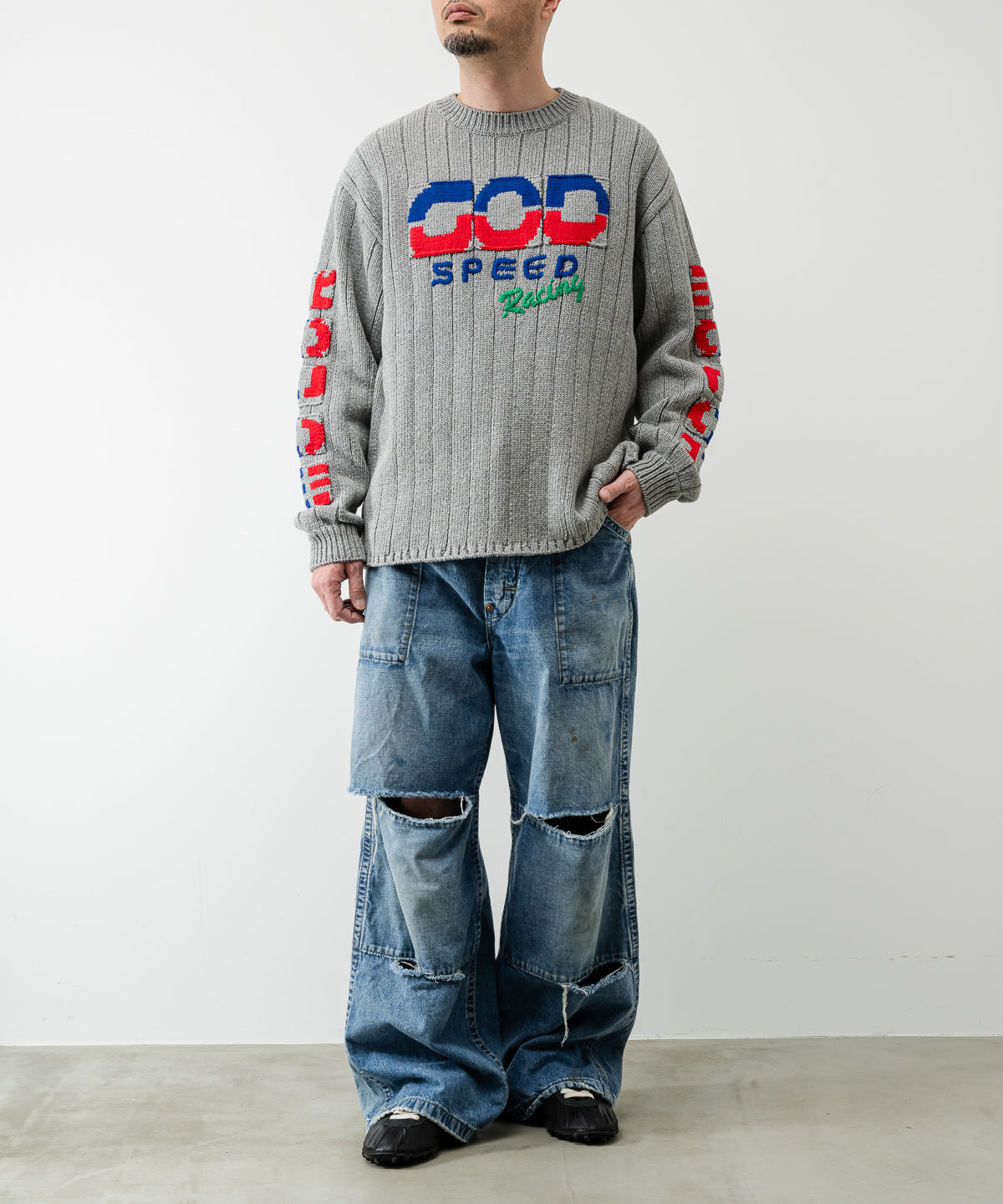 KNITTED RACING SWEATER
