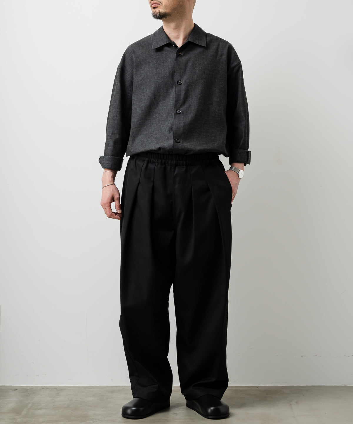 C THE C BLK CHAMBRAY SHIRT
