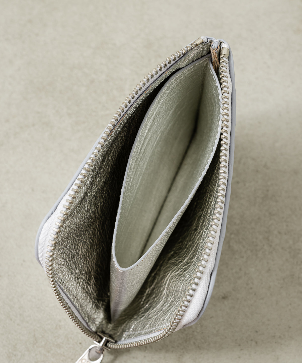 GOLD AND SILVER L ZIP WALLET