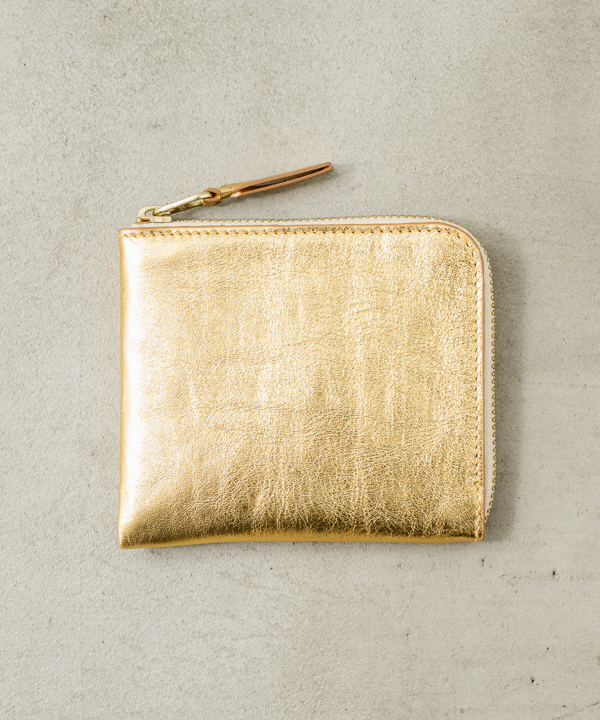 GOLD AND SILVER L ZIP WALLET