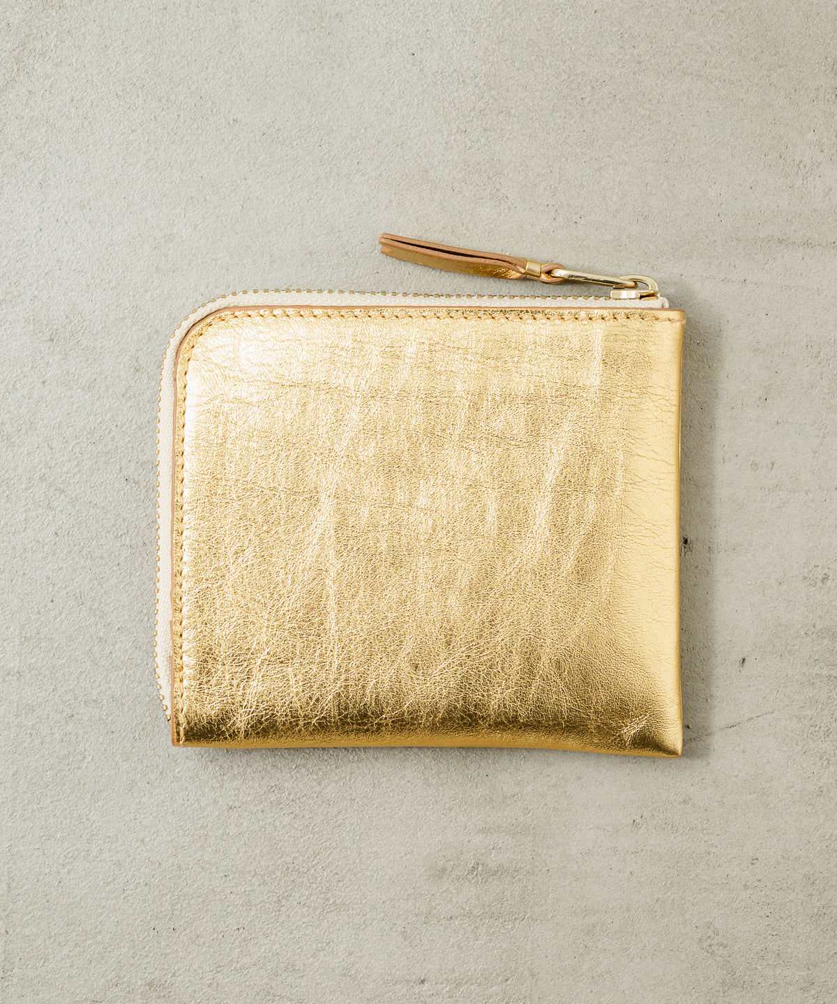 GOLD AND SILVER L ZIP WALLET