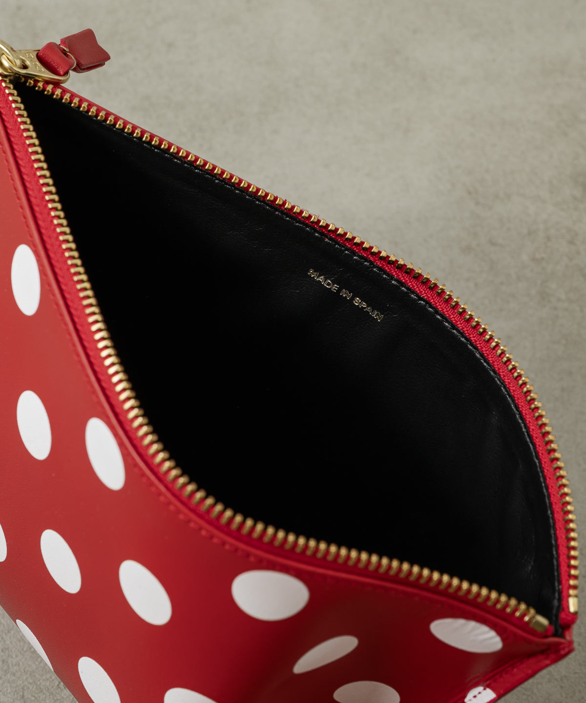 DOTS PRINTED ZIP POUCH(L)