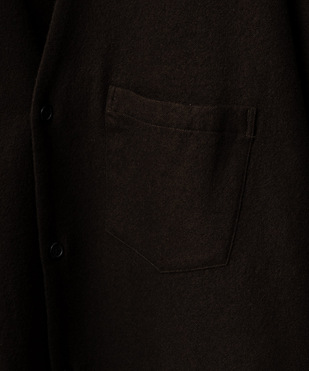 SHRINK WOOL NO-COLLAR TAILORED SHIRT