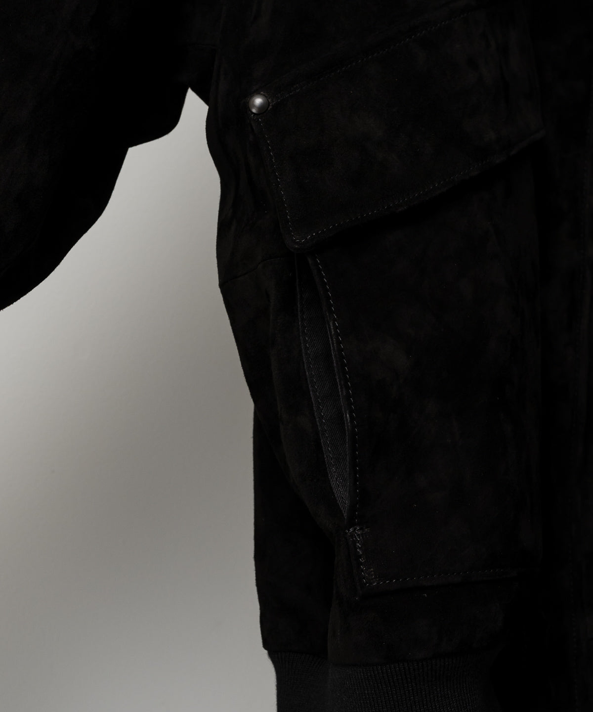 CALF SUEDE LEATHER FLIGHT JKT