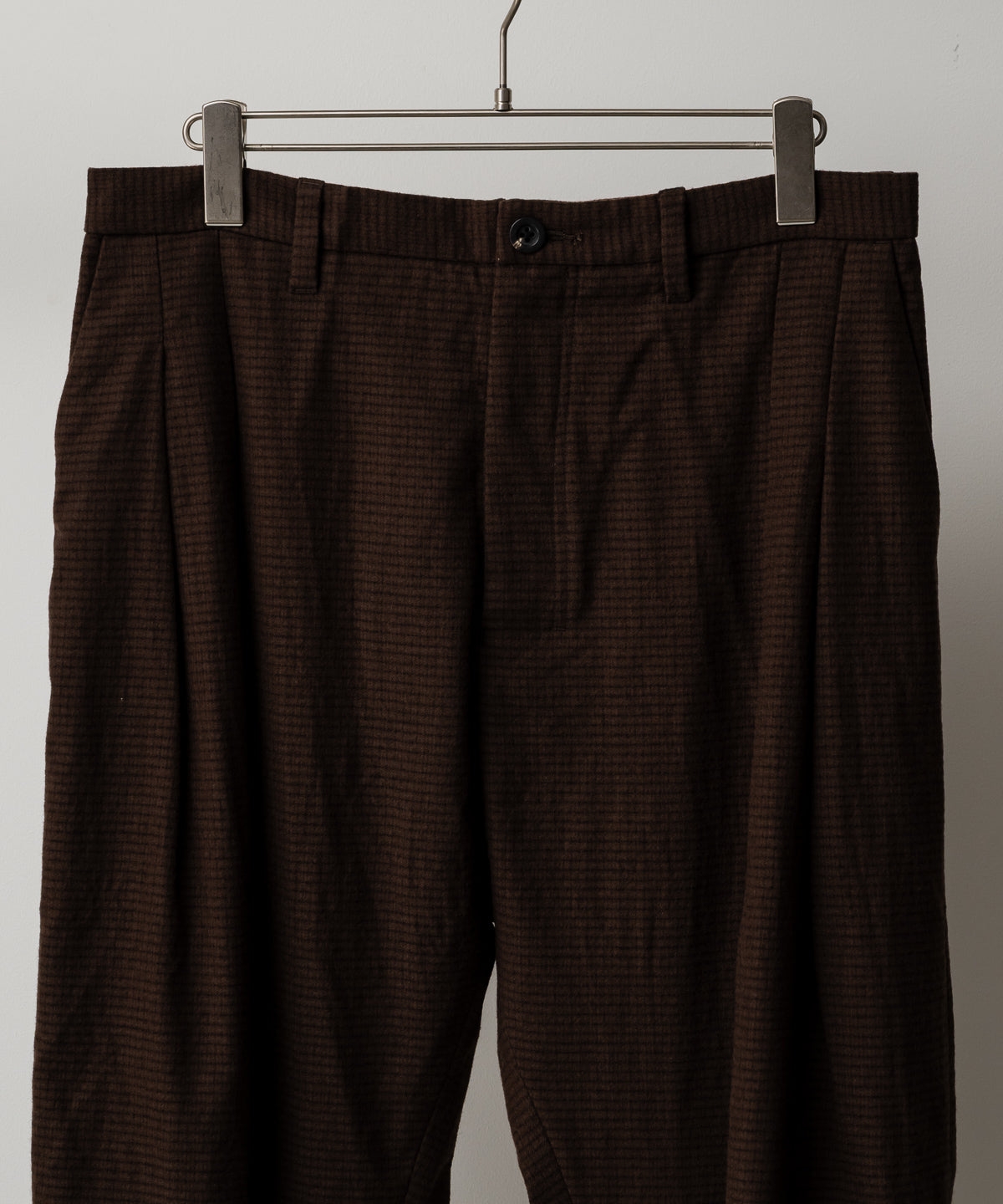 PLAID CHECK WOOL SLACKS