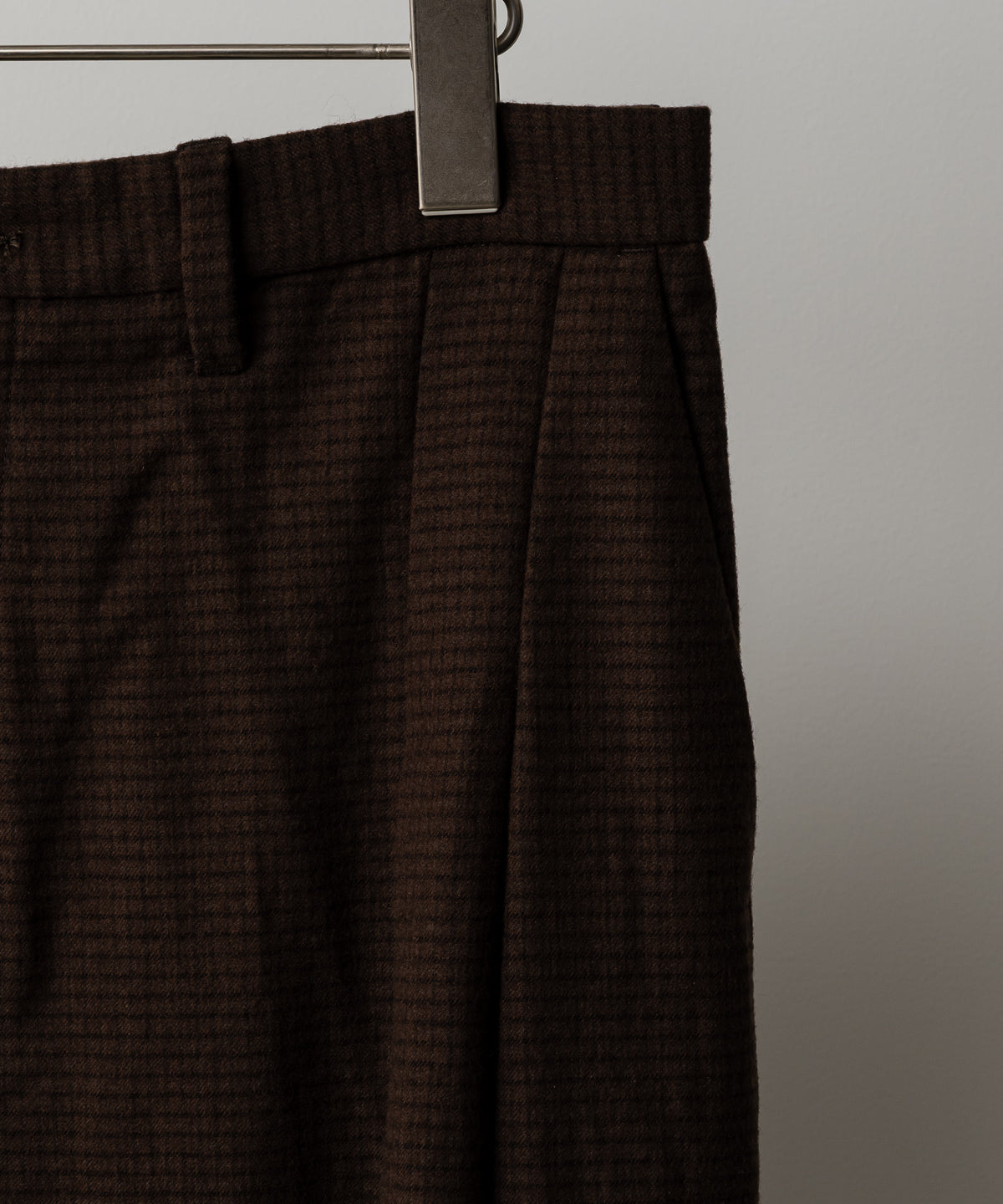 PLAID CHECK WOOL SLACKS