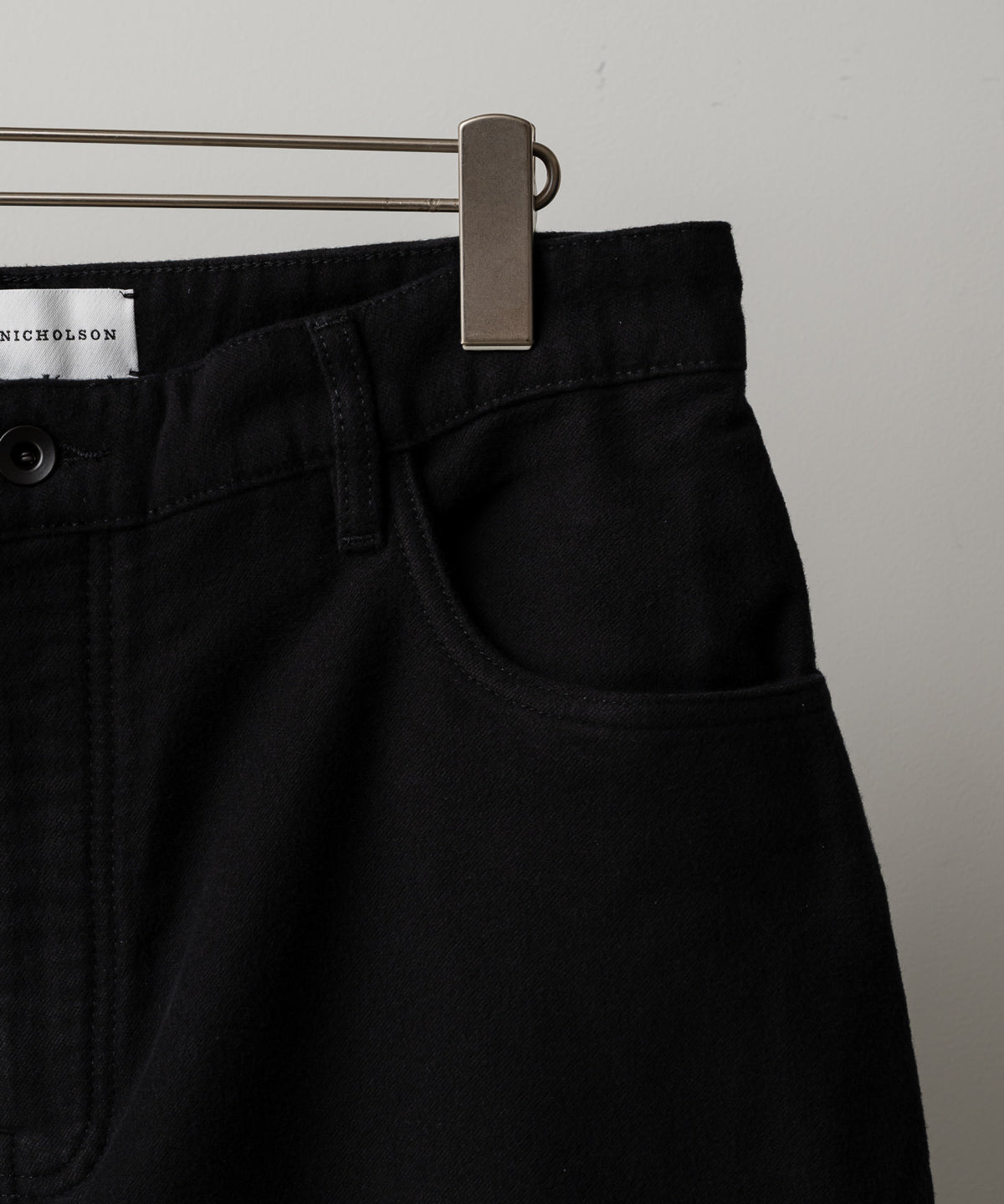 PAOLO MOLESKIN WIDE LEG PANT IN BLACK