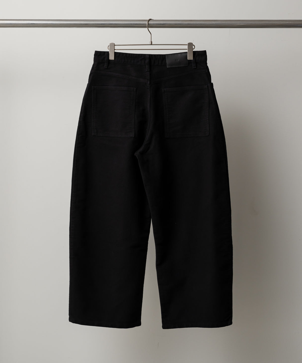 PAOLO MOLESKIN WIDE LEG PANT IN BLACK