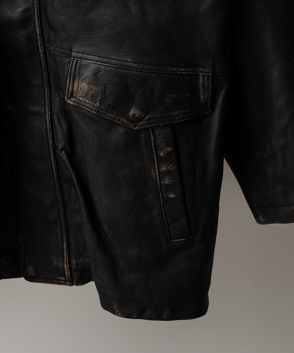 DAD`S LEATHER HALF COAT
