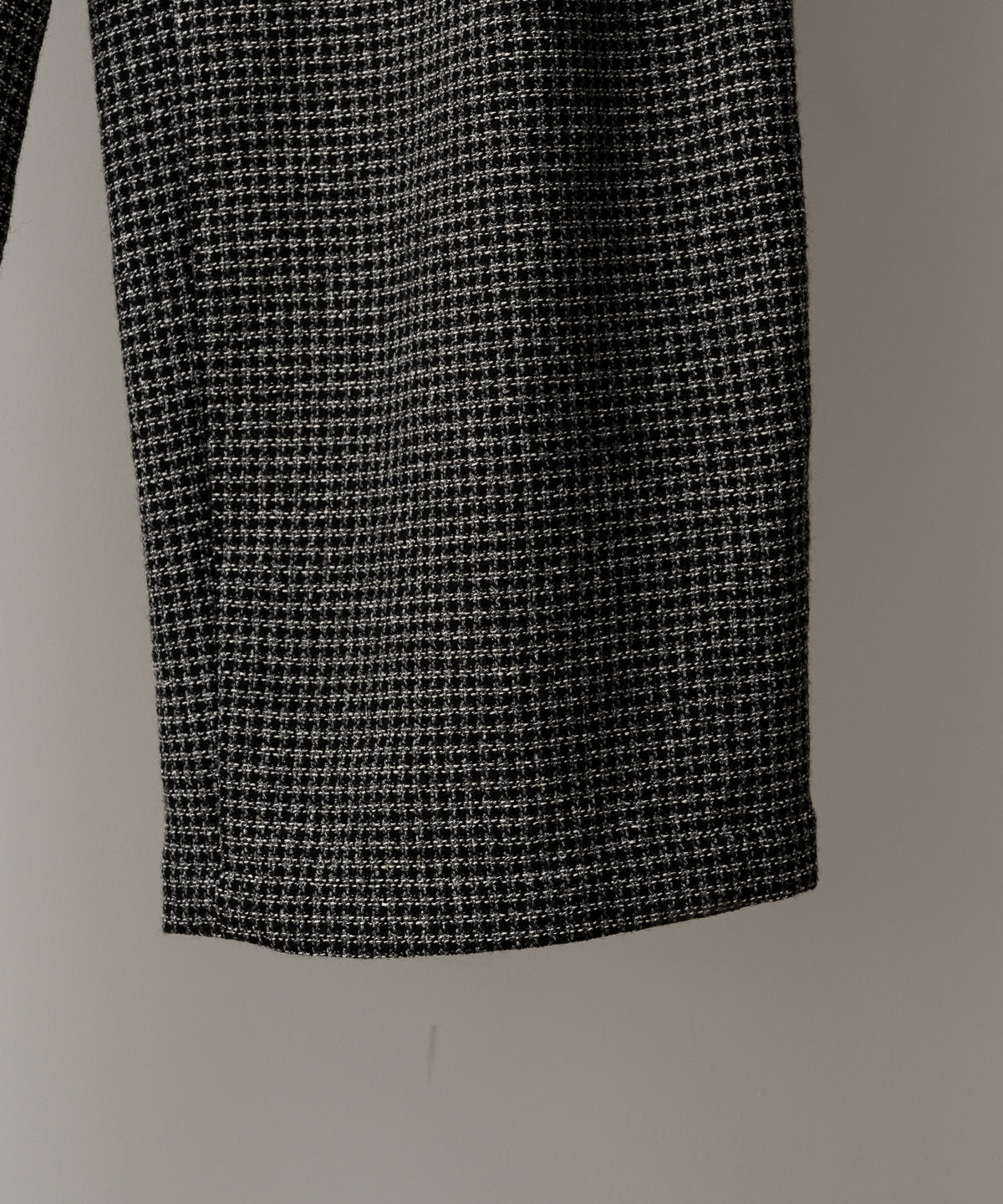 WOOL SILK CHECK DRAWSTRING PANTS