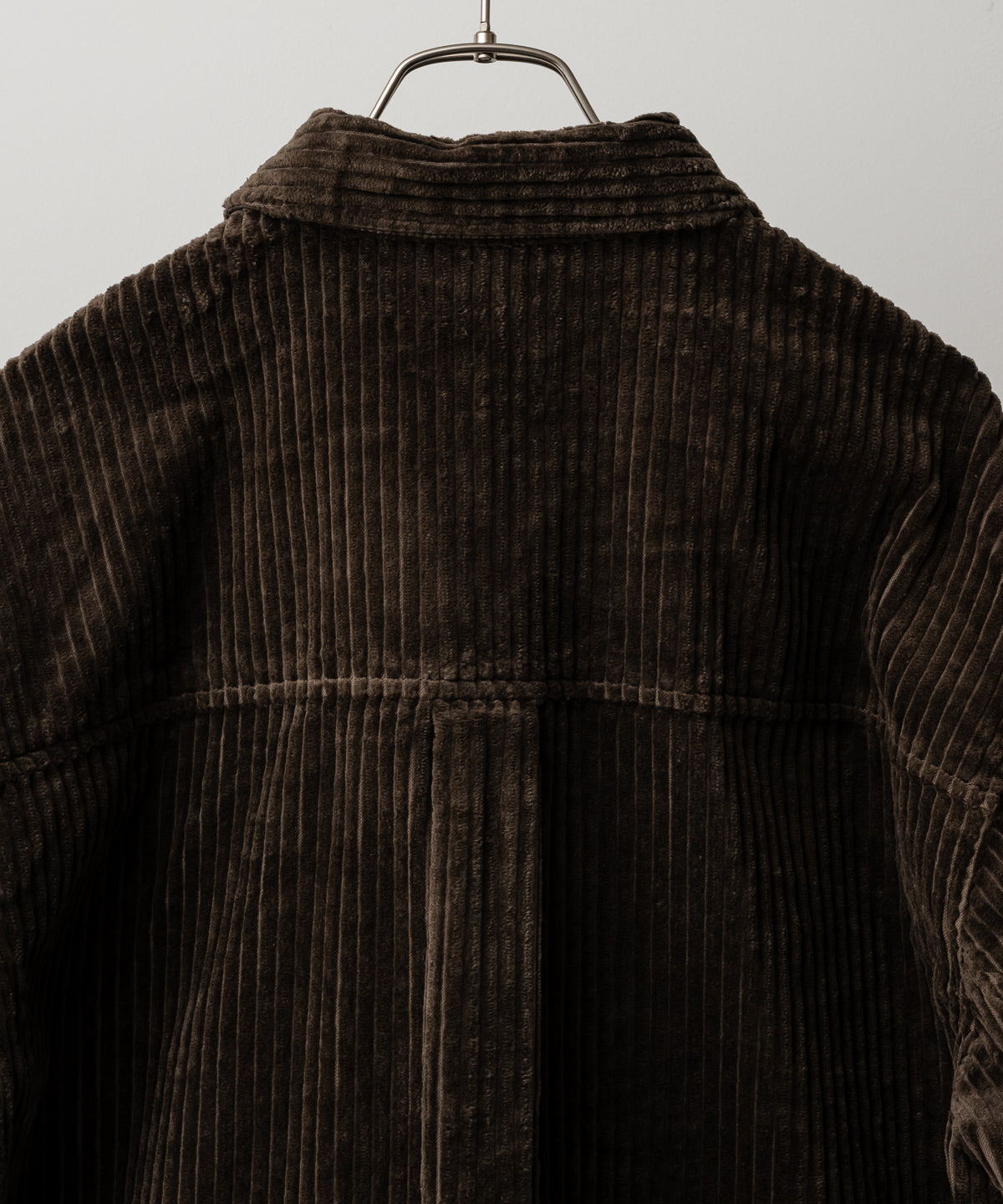 CORDUROY OPEN COLLAR SHIRT