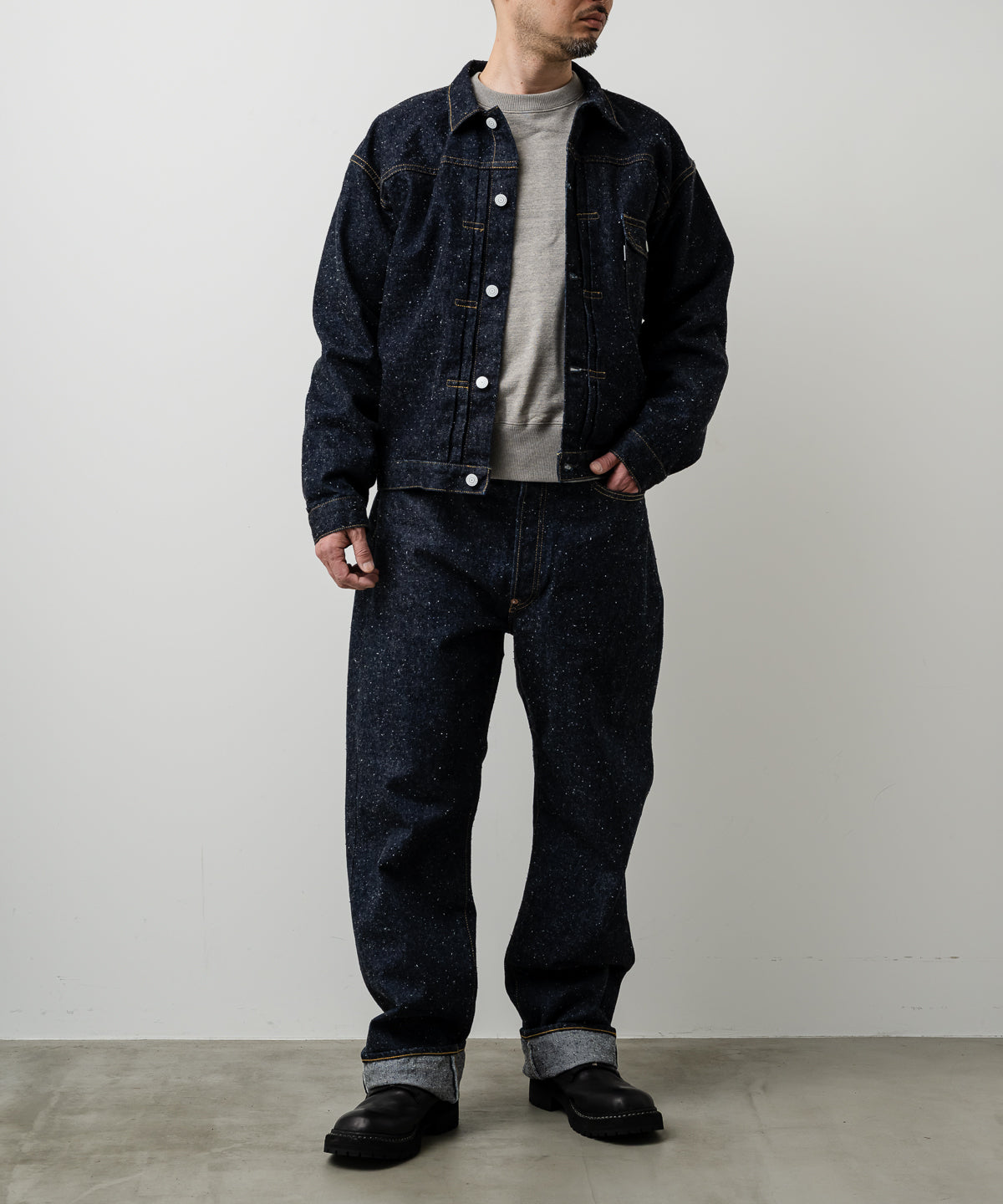 #001 T-BACK DENIM JACKET ONE-WASHED