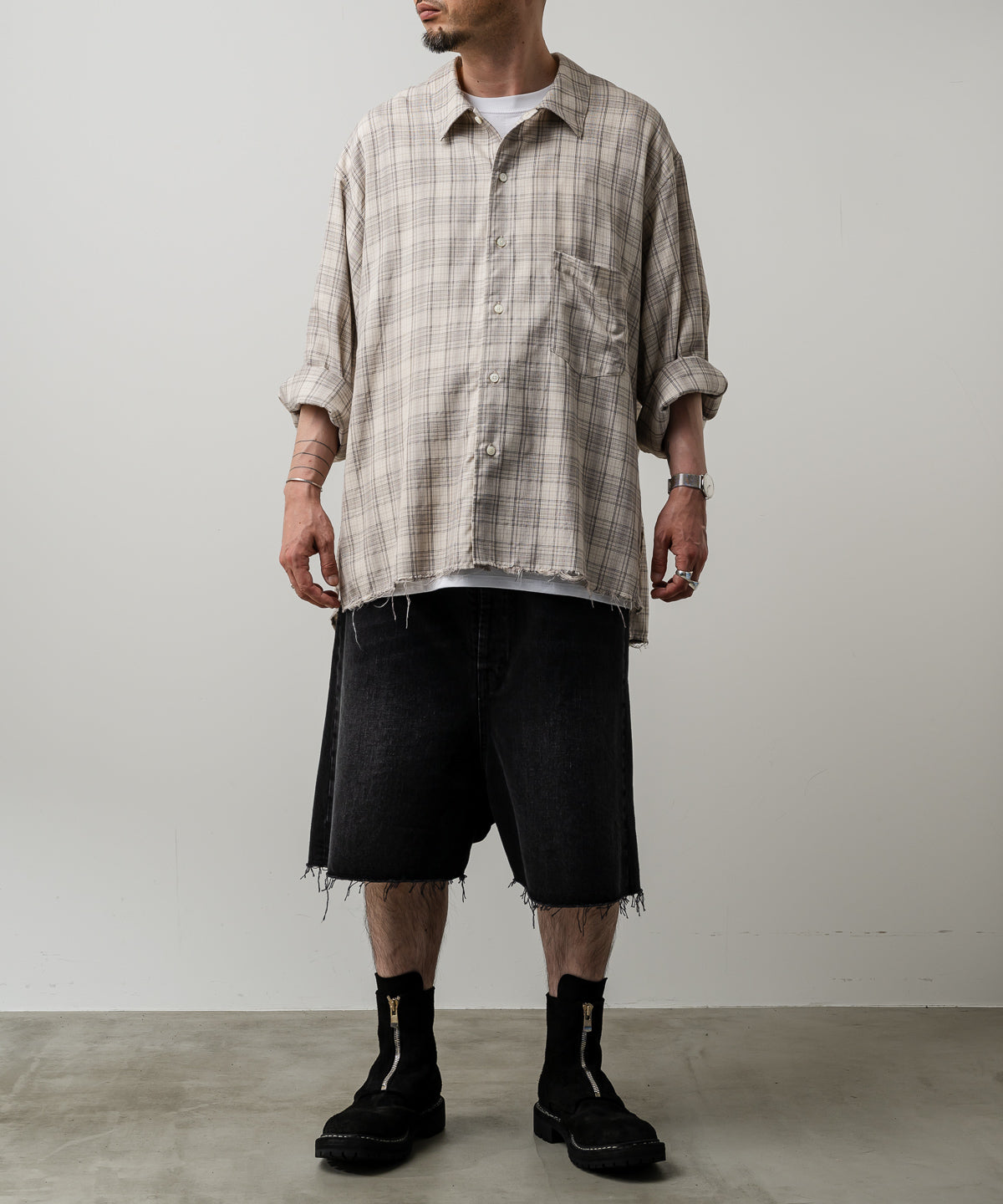SOLD OUT >> AGING RAYON CHECK SHIRT