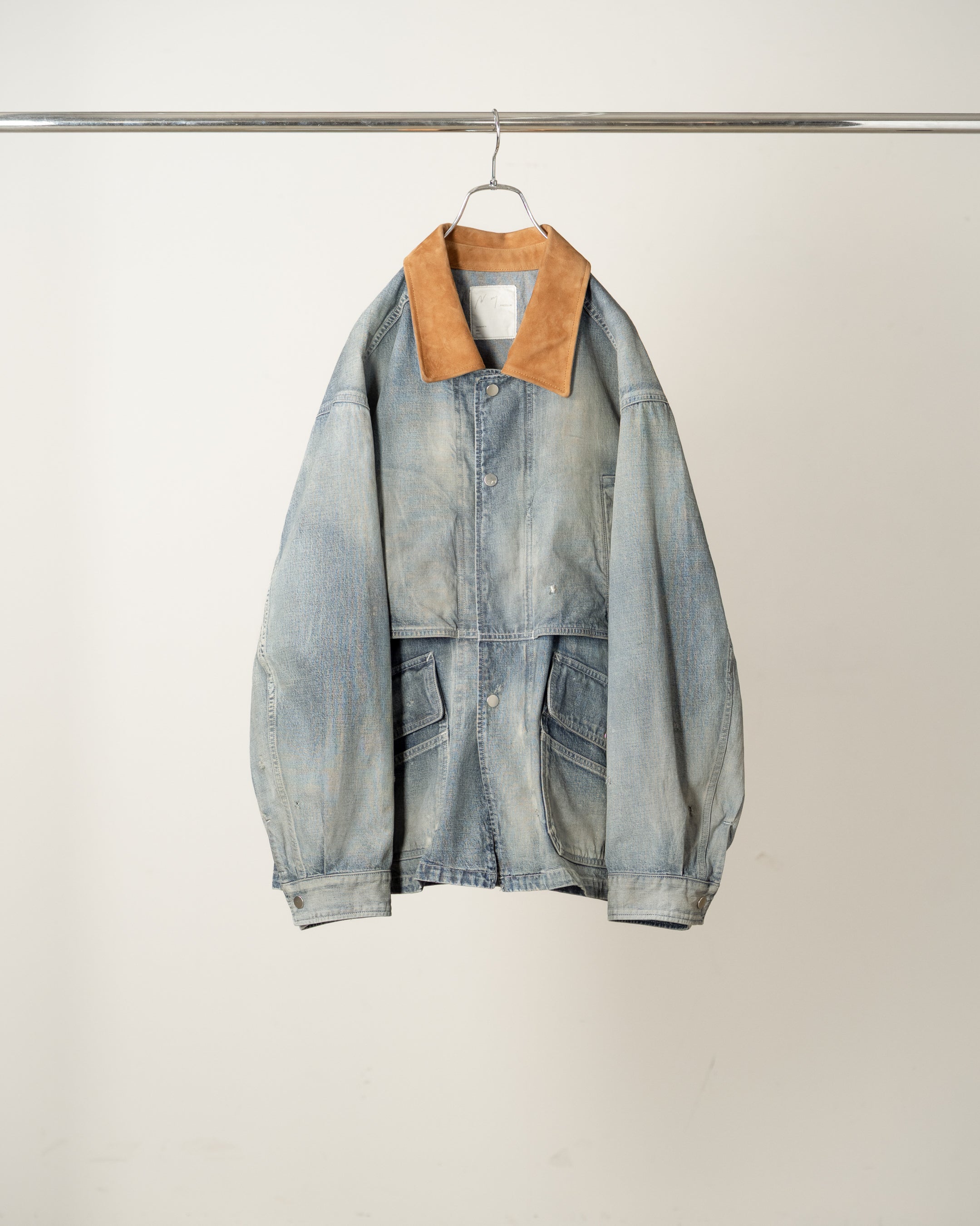 AGING DENIM HALF JACKET