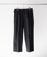 LAST1>> WOOL DAMAGE WIDE SLACKS - ANCELLM