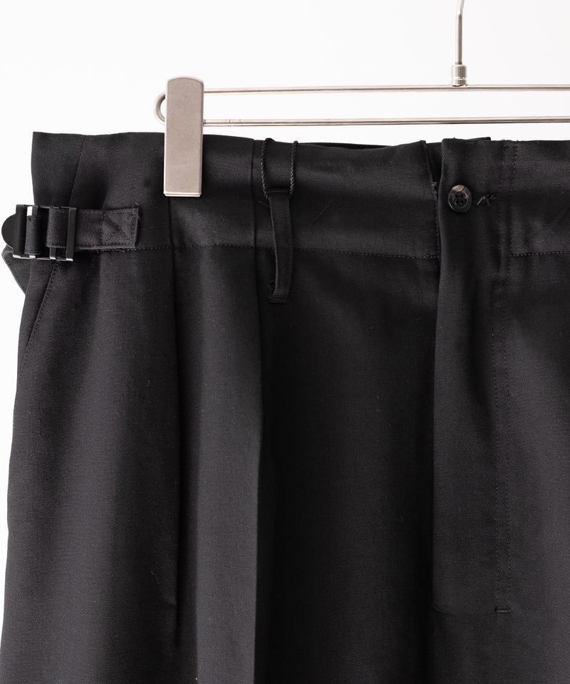LAST1>> WOOL DAMAGE WIDE SLACKS - ANCELLM