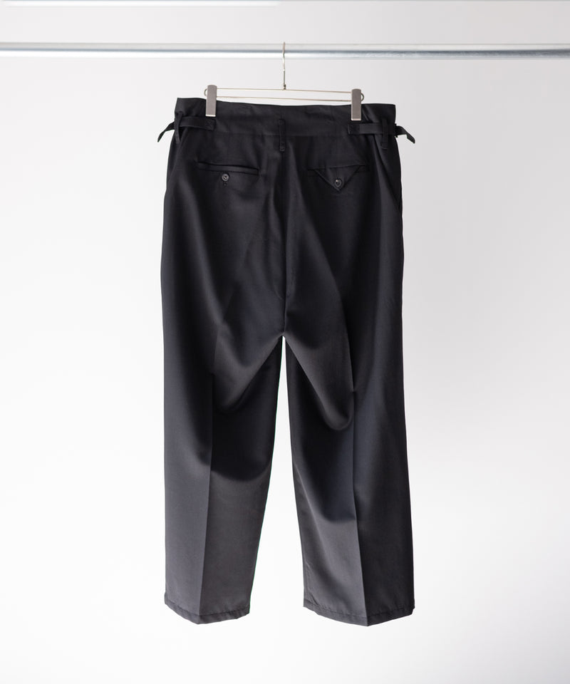 LAST1>> WOOL DAMAGE WIDE SLACKS - ANCELLM