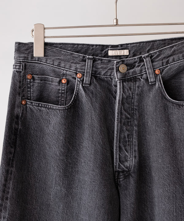 WASHED SELVEDGE BLACK DENIM 5P PANTS - ULTERIOR