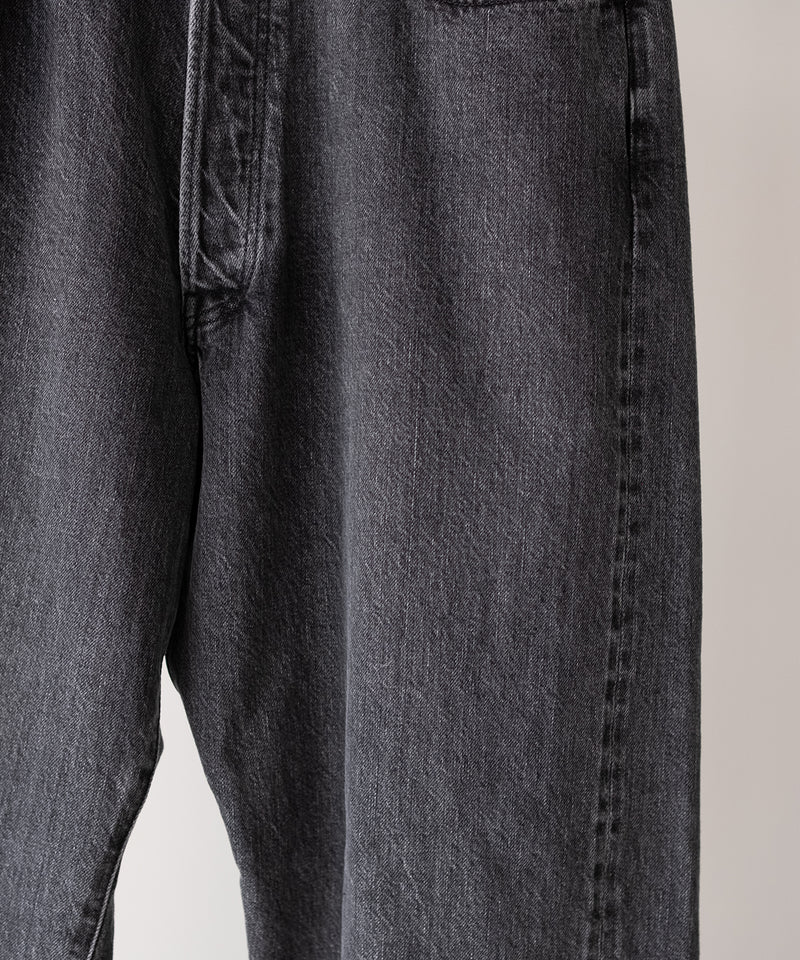 WASHED SELVEDGE BLACK DENIM 5P PANTS - ULTERIOR