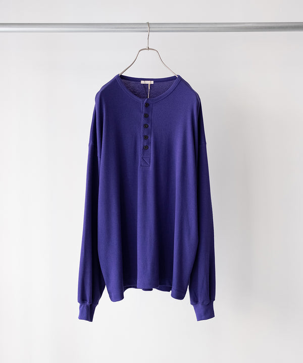 C/CASH HONEYCOMB HENLEY-NECK TOP - ULTERIOR