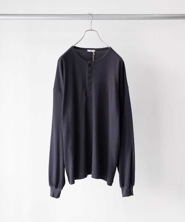 C/CASH HONEYCOMB HENLEY-NECK TOP - ULTERIOR