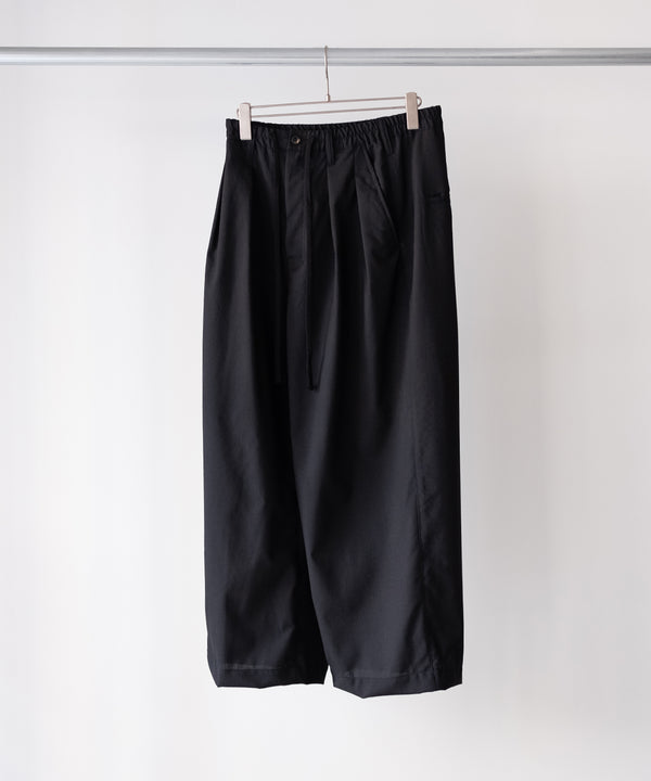 WOOL CALMSSKIN TUCK EASY SLACKS - ANCELLM