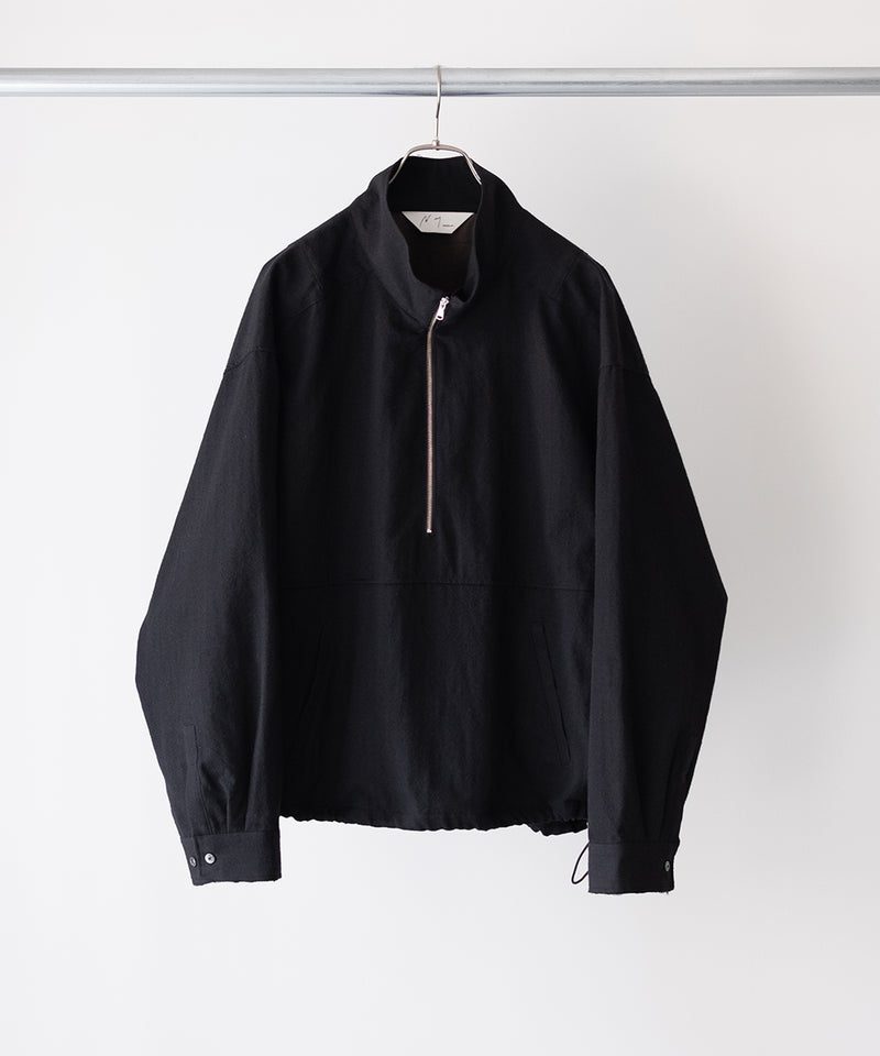 WOOL HALF ZIP PULL OVER SHIRT - ANCELLM