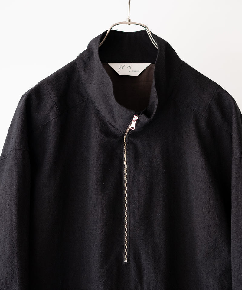 ancellm HALF ZIP SWEAT SHIRT Black アンセルム ANCELLM - HALF ZIP SWEAT SHIRT | BLACK | スウェット | NapsNote