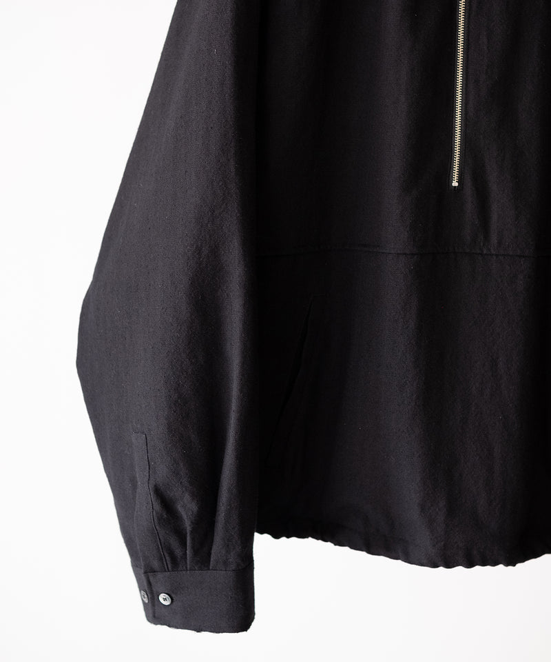 WOOL HALF ZIP PULL OVER SHIRT - ANCELLM