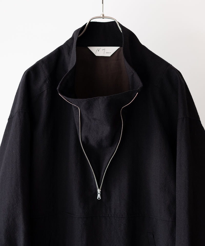 WOOL HALF ZIP PULL OVER SHIRT - ANCELLM