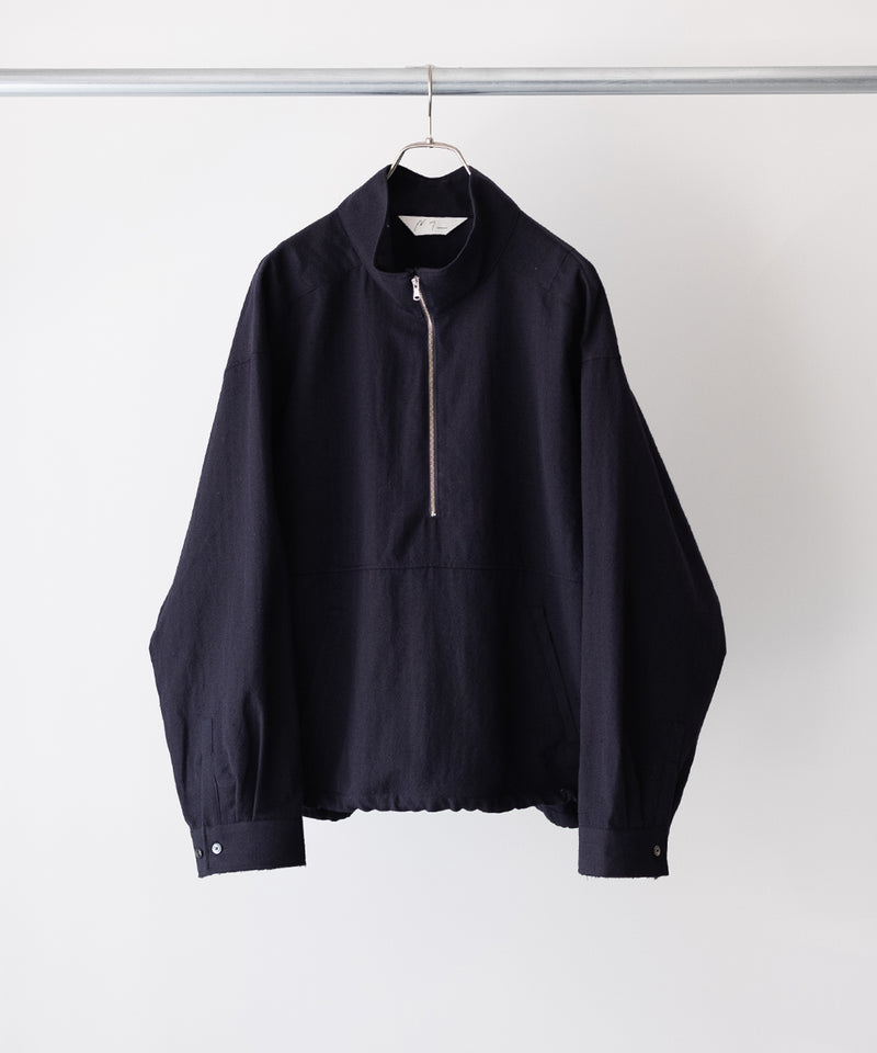 WOOL HALF ZIP PULL OVER SHIRT - ANCELLM