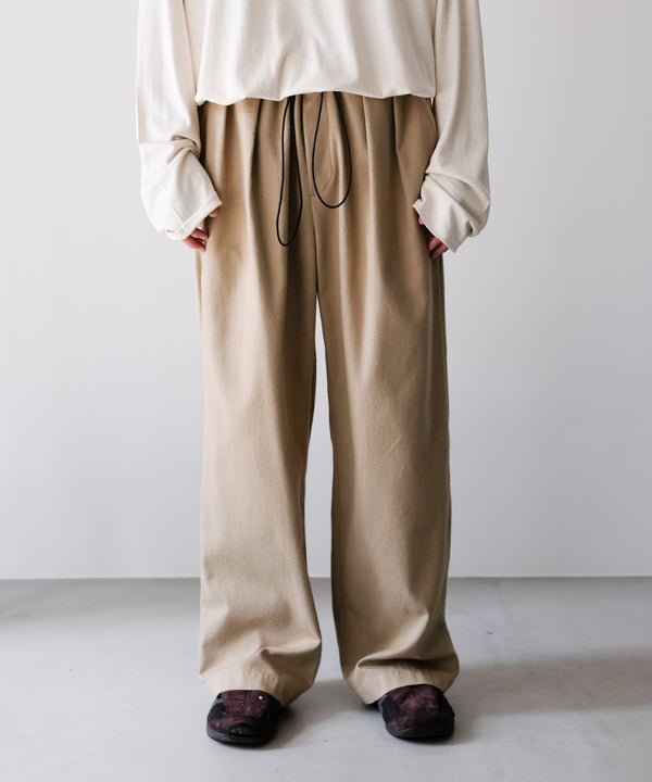 SILK COTTON SPINDLE PANTS - Blanc YM