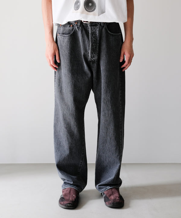 WASHED SELVEDGE BLACK DENIM 5P PANTS - ULTERIOR