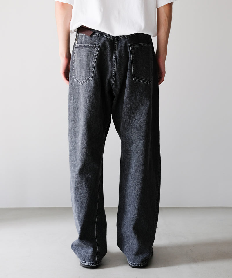 WASHED SELVEDGE BLACK DENIM 5P PANTS - ULTERIOR