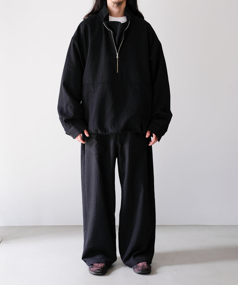 WOOL HALF ZIP PULL OVER SHIRT - ANCELLM