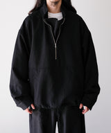WOOL HALF ZIP PULL OVER SHIRT - ANCELLM