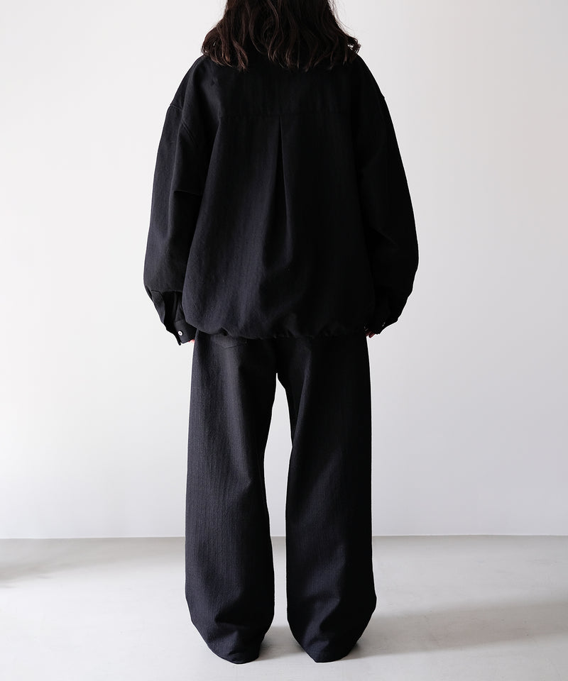 WOOL HALF ZIP PULL OVER SHIRT - ANCELLM