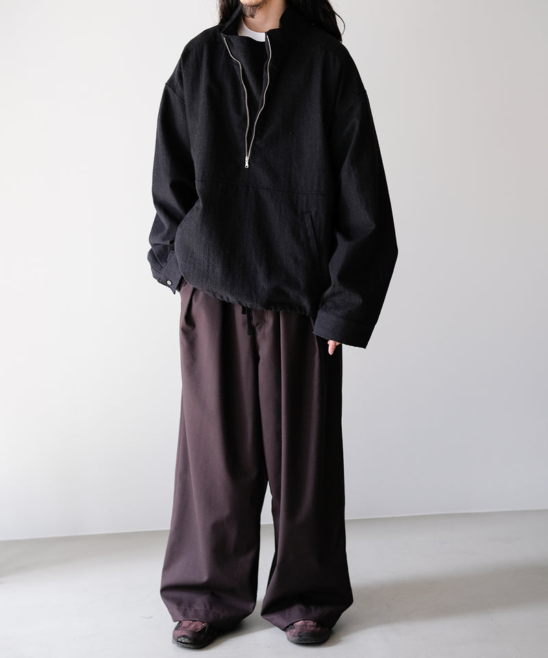 ancellm HALF ZIP SWEAT SHIRT Black アンセルム ANCELLM - HALF ZIP SWEAT SHIRT | BLACK | スウェット | NapsNote