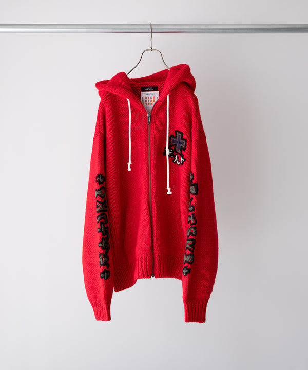 HAND KINITTED SK8 ZIP HOODIE - RICENINETEN